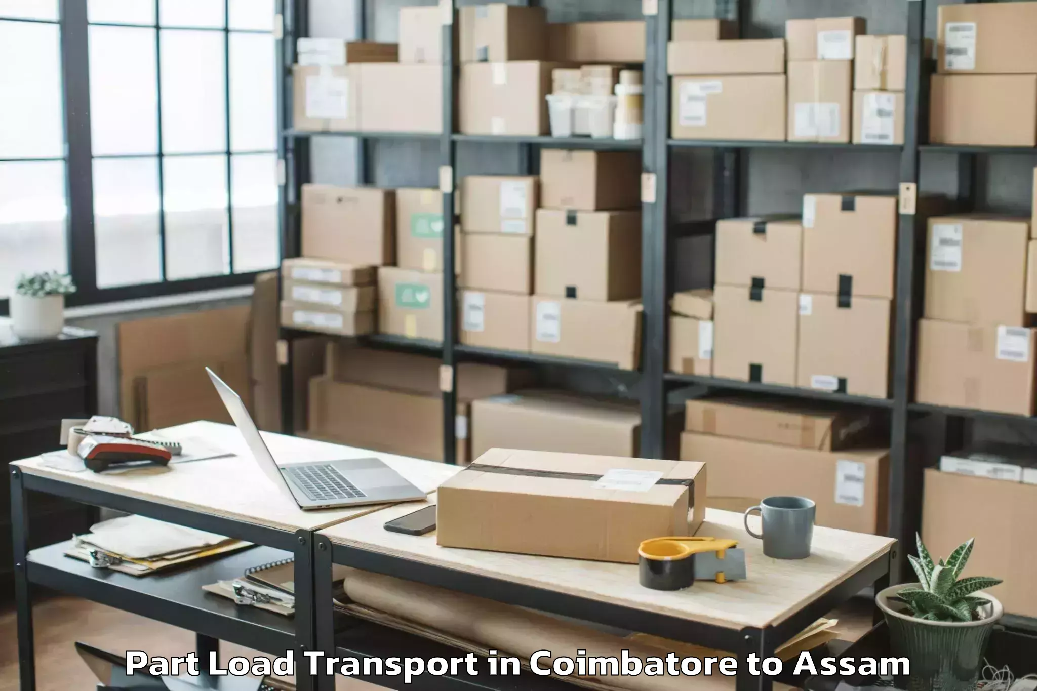 Book Your Coimbatore to Baihata Part Load Transport Today